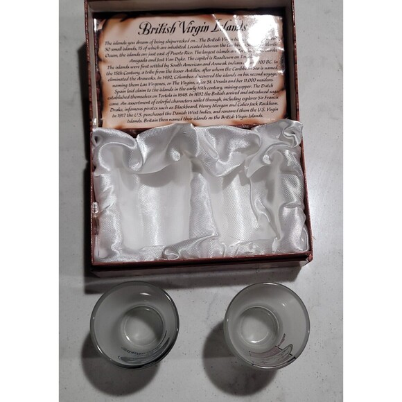 St. Thomas Virgin Islands Shot Glasses (2) in Pirate Treasure Chest Souvenirs - Picture 9 of 15